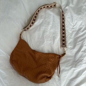Brown Woven Shoulder Bag